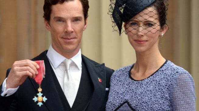 Tracy Peacock's brother, Benedict Cumberbatch, with his wife, Sophie Hunter.